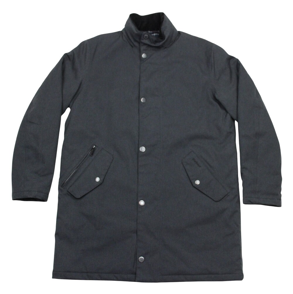 Barbour Winter Powell Jacket Mens M Black Waterproof Rain Coat Quilted Lining